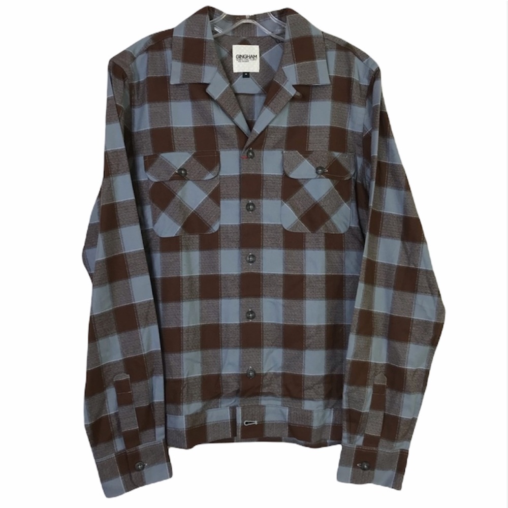 BEN SHERMAN Buffalo Plaid Shirt Jacket NEW Blue Brown Size M Shacket